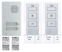 Kit audio platine alu saillie 2 bp, 2 postes maîtres mains-libres, 2 transfo (KITDB2)