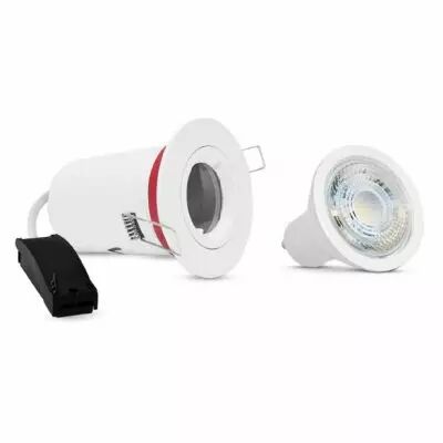 kit bbc 6w support spot bbc rond blc fixe + gu10 dim 3000k (77187)