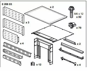 Kit caisson DMX� 2500/4000 - largeur 36 modules - prof. 725 mm (020803)