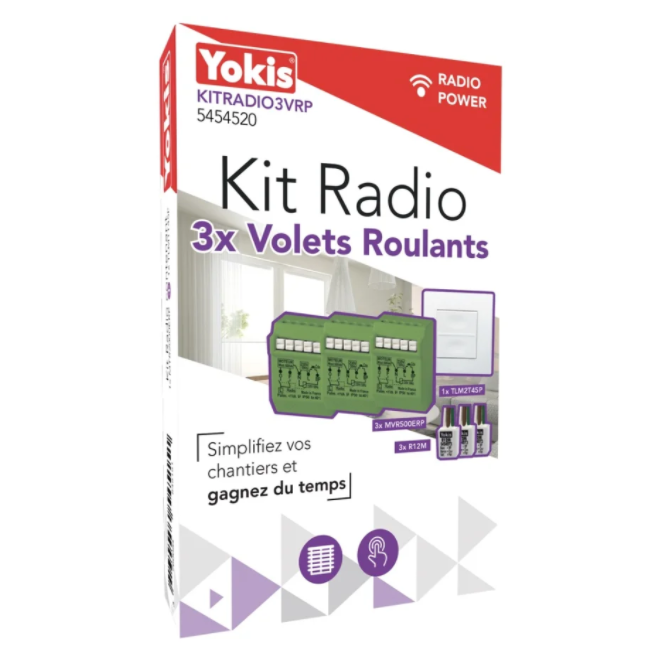 YOKIS KITRADIO3VRP - Kit centralisation 3 volets roulants radio Power