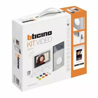 Kit portier vid�o couleur Classe 100X connect� avec �cran 5pouces, contr�le d\'acc�s par badges et boucle inductive Blanc (BT3646
