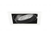 KIT QUADRA MONO -Downlight orient. blanc, module LED 34W 3000K 40° 3300lm incl (50470)