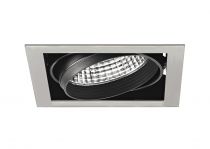 KIT QUADRA MONO -Downlight orient. gris, module LED 34W 4000K 40° 3400lm incl (50473)