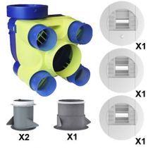 Kit VMC Simple Flux Hygroréglable HYDRA ST 2, logement T1-T7 avec kit bouches à piles (604011)