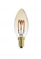 Lampe déco flamme E14 LED 2,5W 2200K 75lm, Cl.énerg.A, 25000H, dimmable, ambrée (20023)