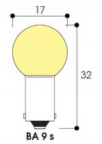Lampe sphérique 17X32 3,6V 1A BA9S 3,6W gaz xénon (AC3071XE)