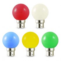 led 1w bulb b22 couleurs blister x5 (7639)