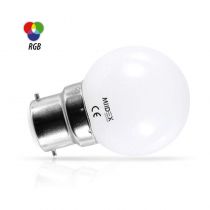&led 1w bulb b22 rgb depoli boite (76152)