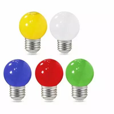 led 1w bulb e27 couleurs blister x5 (76160)