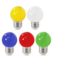 led 1w bulb e27 couleurs blister x5 (76160)