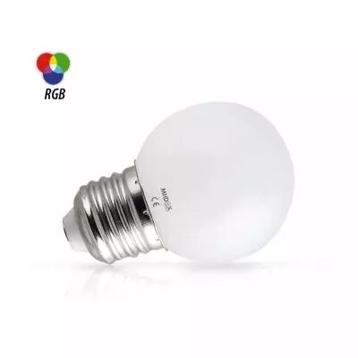 &led 1w bulb e27 rgb depoli boite (76151)
