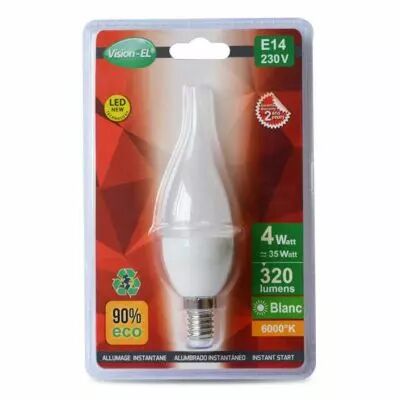 led 4 watt coup de vent e14 6000k ceramic blister (74621b)