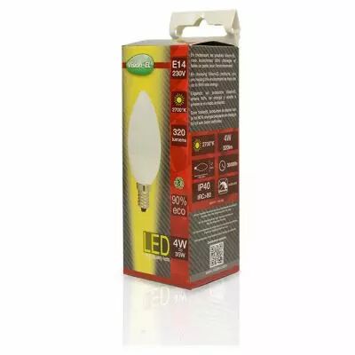led 4 watt flamme e14 2700�k ceramic depoli boite (74602)