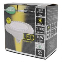 led es 111 co gu10 blanc ac 85-260v 15 watt 3000k boite (7796)