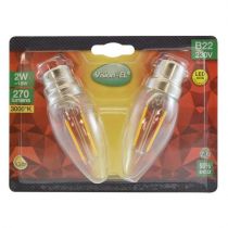 led fil cob flamme b22 2w 3000k blister x2 (71222)
