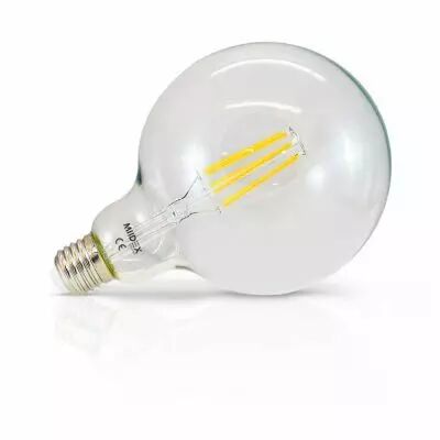 led fil cob globe g125 e27 8w 2300k clr boite (71560)