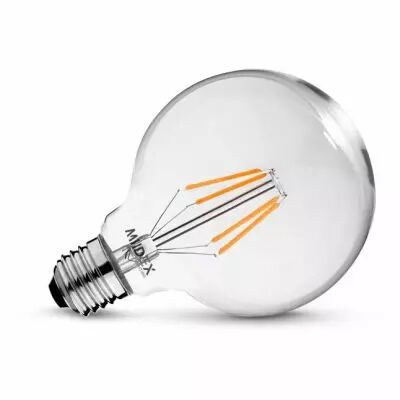 led fil cob globe g125 e27 8w 4000k clr dim boite (100232)
