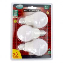 led vision-el 10 w bulb e27 4000k blister x 3 (739331)
