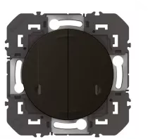 legrand-interrupteur double connect&eacute; avec neutre 2x250w dooxie with netatmo noir velours (600282)