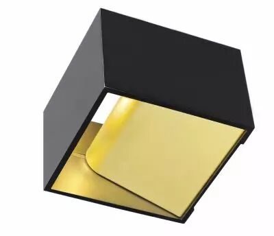 LOGS IN, applique int�rieure, carr�, noir/laiton, LED, 6,9W, 3000K (151320)