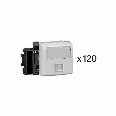 Lot 120 prises RJ 45 cat. 5 FTP Appareillage Saillie composable blanc (086169L)