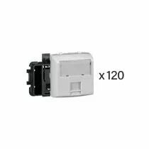 Lot 120 prises RJ 45 cat. 5 FTP Appareillage Saillie composable blanc (086169L)