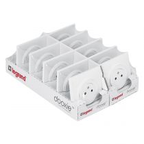 Lot de 10 prises de courant 2P+T Surface dooxie complet - blanc (300440)