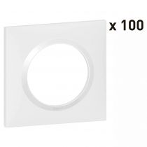 lot de 100 plaques carrées dooxie 1 poste finition blanc (600812)