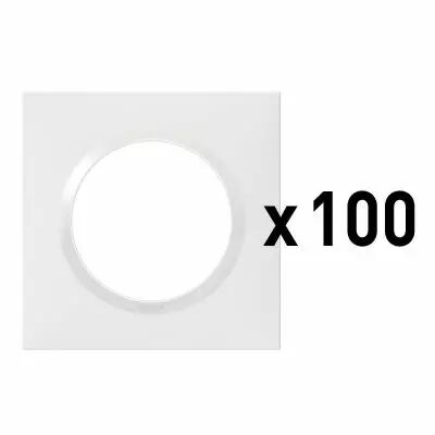 Lot de 100 plaques carr�es dooxie 1 poste finition blanc (600941)