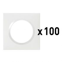 Lot de 100 plaques carrées dooxie 1 poste finition blanc (600941)