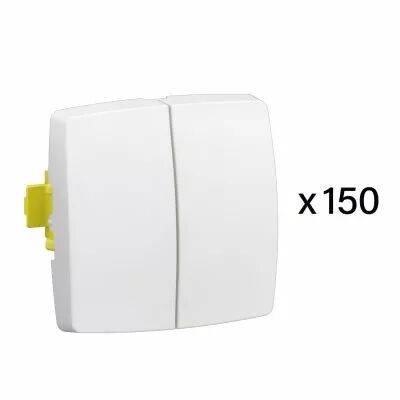 Lot de 150 transformeurs doubles Appareillage Saillie composable blanc (086114L)