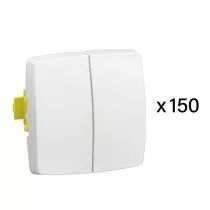 Lot de 150 transformeurs doubles Appareillage Saillie composable blanc (086114L)