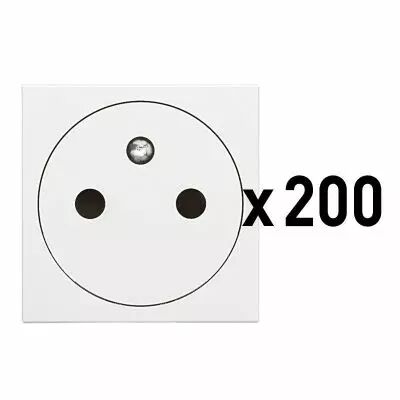 Lot de 200 prises de courant 2P+T Surface Mosaic 2 modules � connexion par bornes automatiques r�f�rence 077111L - blanc (077199