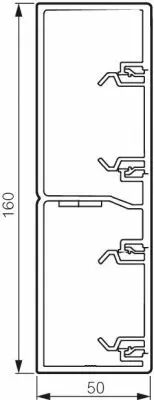 Lot de 6 Logix 45 - 160x50 Blanc Artic Fond PVC 2 compartiments (fond livr� seul, rajouter 2 couvercles) (68035)