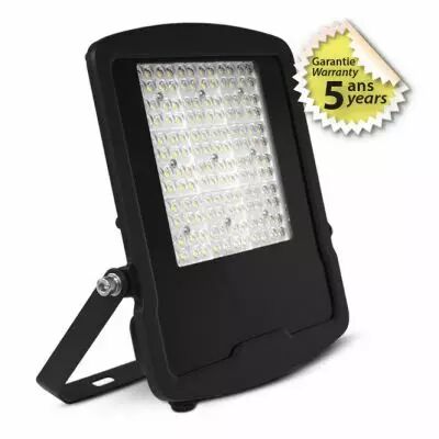 lumos asym projecteur asym 100w 3000k 40�x90� plat noir ip65 5ans (100454)
