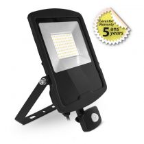 lumos ii project 70w 3000k plat noir ip44/65 + detect ir 5ans (100157)