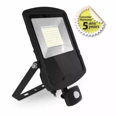 lumos ii project 70w 4000k plat noir ip44/65 + detect ir 5ans (100158)