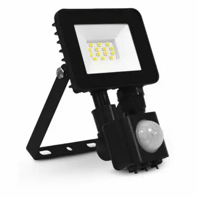 lumos slim ii project 10w 3000k plat noir ip65 + detect ir (100075)