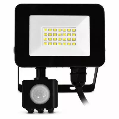 lumos slim ii project 20w 6000k plat noir + detect ip65 (100068)
