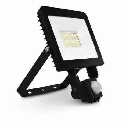 lumos slim ii project 30w 3000k plat noir + detect ip65 (100062)