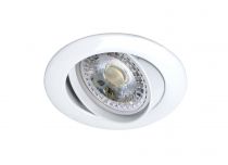 LUNAR -Encastré rond, bascul., GU5,3, blanc, IP20 a/lpe LED 6W 3000K 460lm incl. (51114)