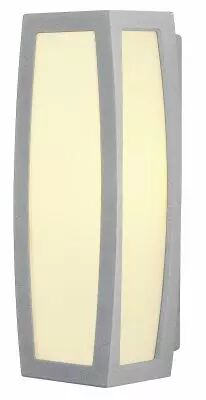 MERIDIAN BOX, applique ext�rieure, diffuseur opalescent, gris argent, E27, 25W max, IP54 (230044)