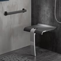 METIS Gamme PMR barre de douche en T ou L Gris anthracite (8991733)