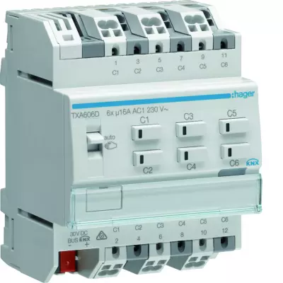 Module 6 sorties 16A/230V~ adapte pour charges capacitives / New Easy (TXA606D)