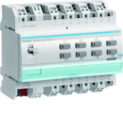 Module 8 sorties 4A 230V~ avec for�age manuel sans bus (TYA608A)