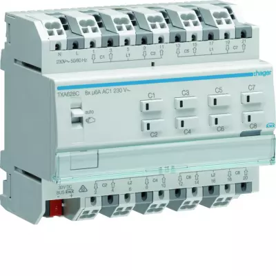 Module 8 sorties volets roulants et stores a bannes 230V~ 6A / New Easy (TXA628C)