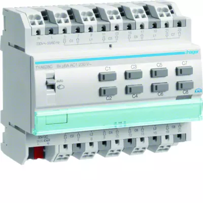 Module de sortie pour volets roulants ou stores � bannes pour 8 moteurs 230V~ 6A (TYA628C)