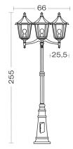 MONACO -Lant.+Mat IP43 IK02, blanc, E27 3x100W max., lampe non incl., haut.2,55m (3074)