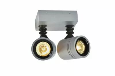 MYRA, applique et plafonnier ext�rieur, double, gris argent, GU10/QPAR51, 2x 50W max, IP55 (233094)