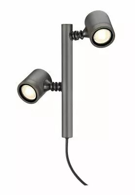 MYRA SPOT, borne ext�rieure � composer, double, anthracite, GU10, 2x 4,5W max, IP44 (233185)